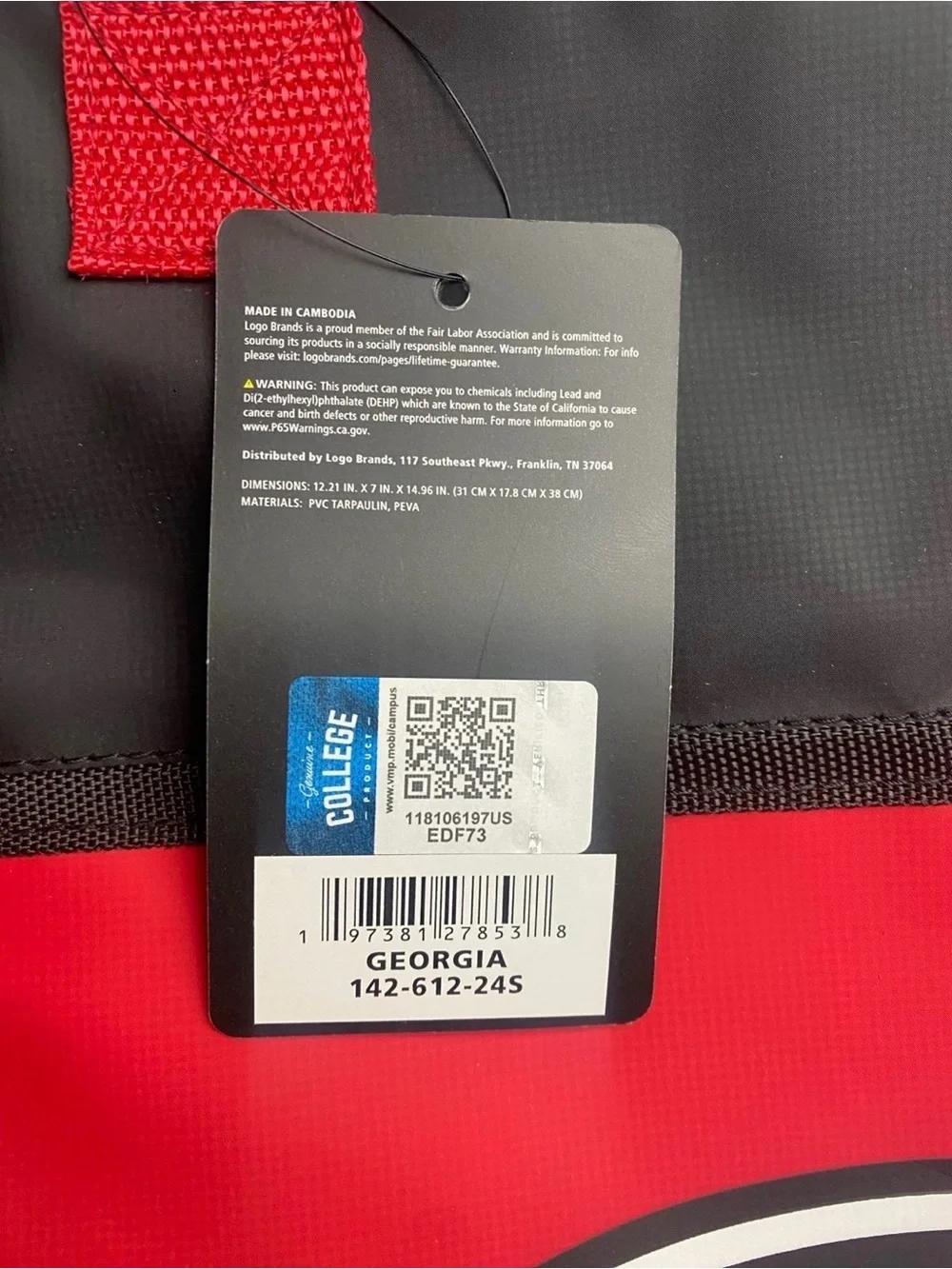 University of Georgia Red and Black Cooler Backpack